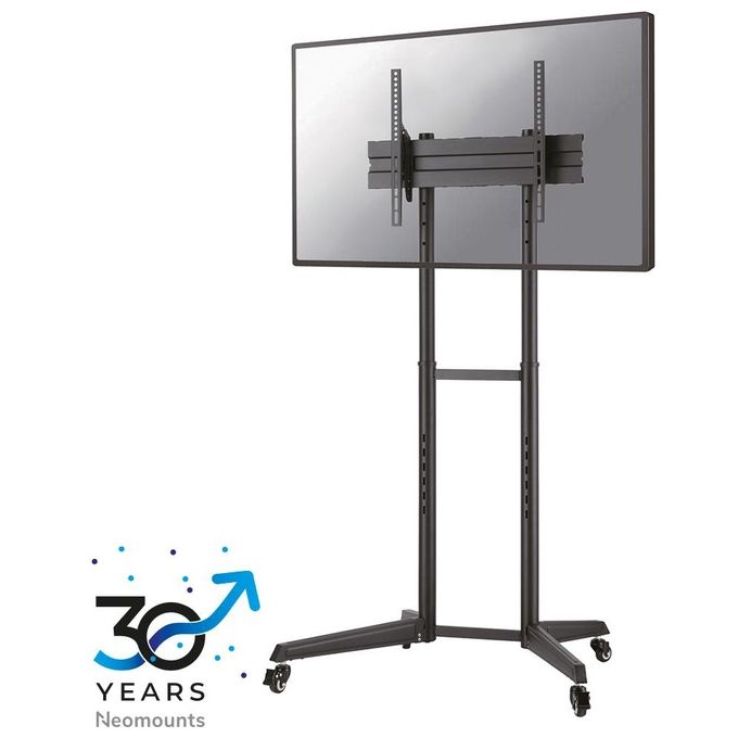 Neomounts FL50-540BL1 Carrello TV Supporto a Pavimento Portatile per Schermi 37-70 Pollici con Regolazione Altezza Manuale e Inclinazione colore Nero