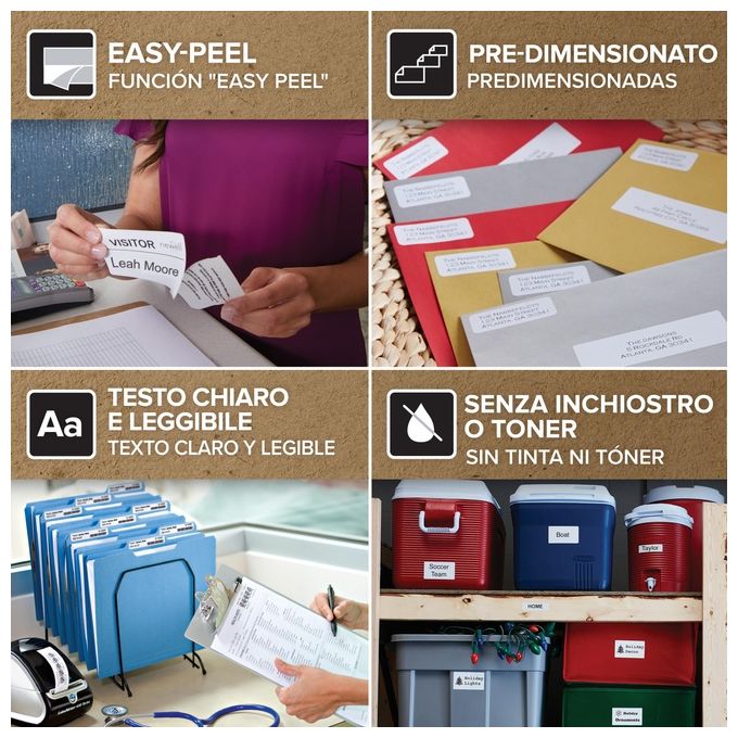 Dymo Cf260 etichette Labelwriter 36x89mm Trasparente