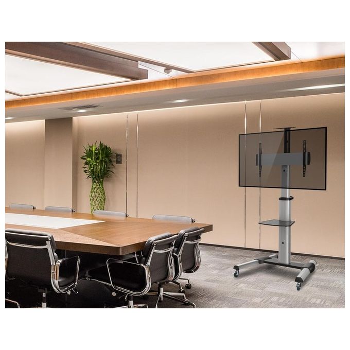 Equip 650602 Carrello LFD a rotazione a 90° con display singolo da 37-70'' Inclinazione -12 - 5° Altezza regolabile Rotelle bloccabili Gestione cavi colore Nero