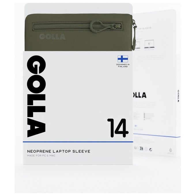 Golla 601657 Metro Custodia Sleeve Notebook 14'' Neoprene 2 Scomparti Universale colore Verde