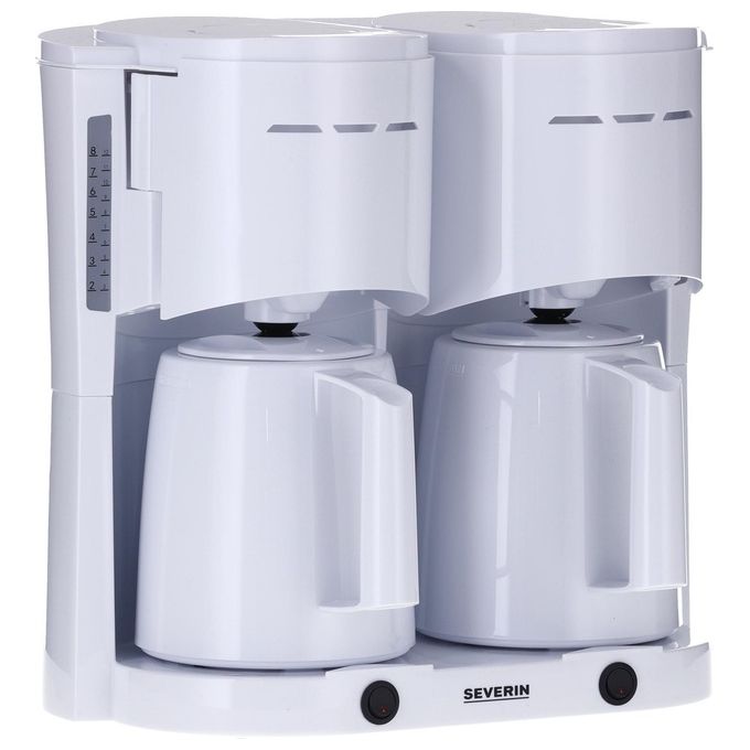 Severin KA 9314 Macchina da caffe' americana con doppia caraffa termica 1 L 2000 W filtro girevole indicatore livello acqua colore Bianco