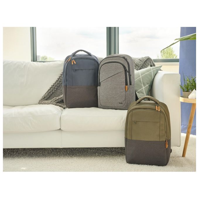 Trust 24981 Avana Zaino per Laptop 16'' Ecologico RPET 20 lt Impermeabile colore Grigio