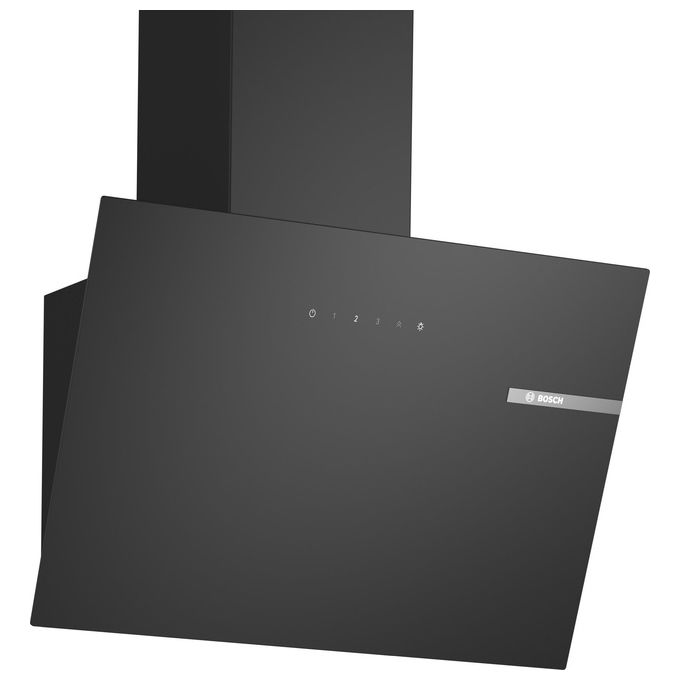 Bosch DWK65DK60 Serie 2 Cappa a muro inclinata 60 cm 430 m³-h Classe A 60 dB Touch colore Nero