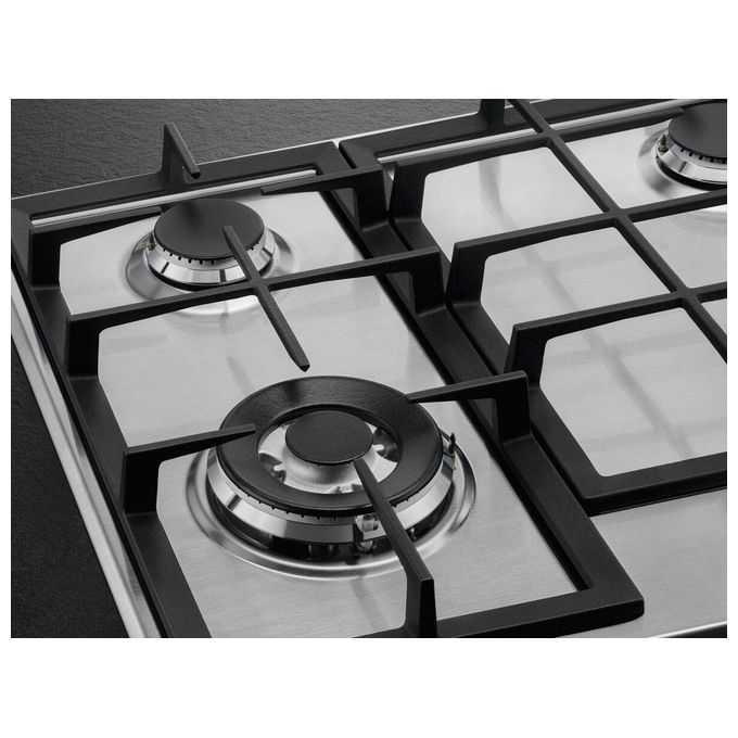 Aeg HGB64400SM Slim Line Piano Cottura a Gas 4 Zone Bruciatori SpeedBurner 60 cm Inox