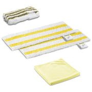Kärcher 2.863-346.0 Set di Panni di Partenza per Pulitore a Vapore Microfibra con Rivestimento Abrasivo e Panno Lucidante colore Bianco Giallo