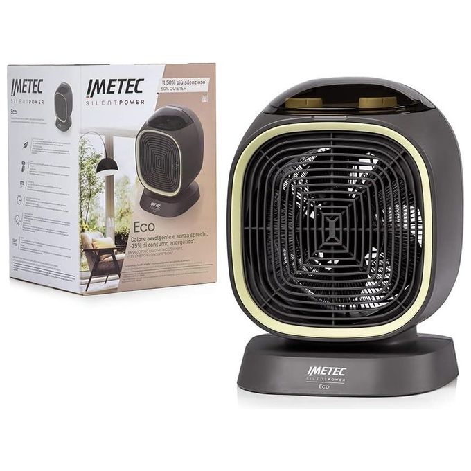 Imetec 4030 Silent Power Eco Termoventilatore 2100 W Silenzioso Timer Termostato Antigelo IP21 colore Verde Grigio