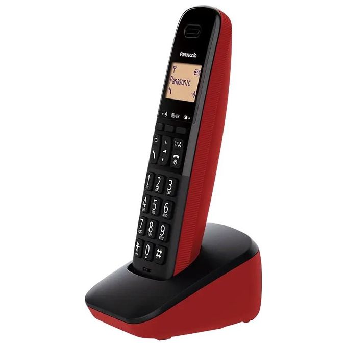 Panasonic KX-TGB610JT Cordless display 1,4'' Blocco chiamate ID Rubrica Nero-Rosso