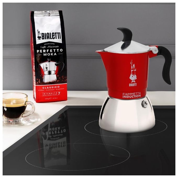 Bialetti 0007144 Fiammetta Moka per Induzione 4 Tazze colore Rosso
