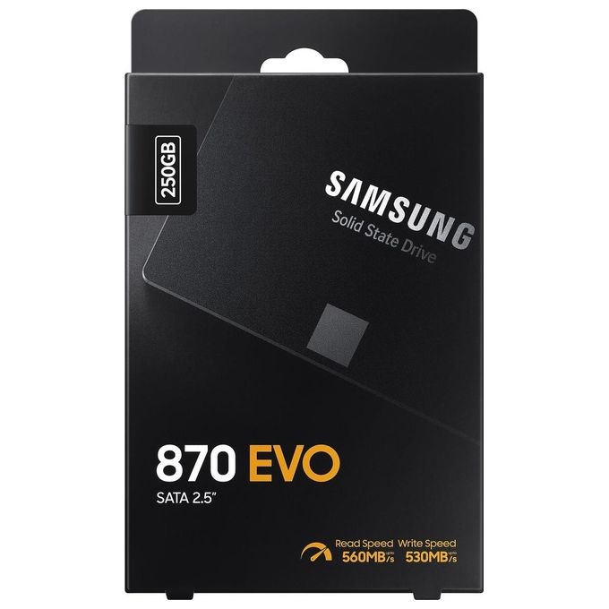 Samsung MZ-77E250B-EU 870 EVO SSD 2.5'' SATA III 250 GB V-NAND MLC 560 MB-s lettura 530 MB-s scrittura colore Nero