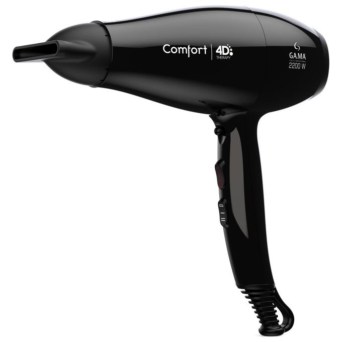Ga.ma GH0532 Comfort 4D Therapy Asciugacapelli 2200W Ozone Ion Plus Tormalina 2 Velocita' 3 Temperature Diffusore colore Nero