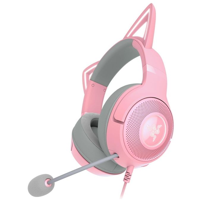 Razer RZ04-04730200-R3M1 Kraken Kitty V2 Cuffie Gaming Cablate con Microfono Cardioide HyperClear Driver TriForce da 50 mm Illuminazione RGB Reattiva colore Rosa