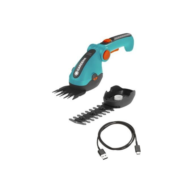 Gardena 9888-20 ComfortCut Li Kit Cesoie Erba e Arbusti a Batteria 3,6 V 3 Ah Ioni di Litio 8 cm colore Turchese