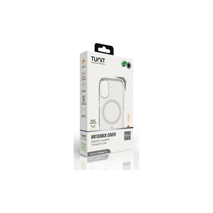 Tunit Clear Cover per iPhone 16 Antishock in Silicone con MagSafe Trasparente