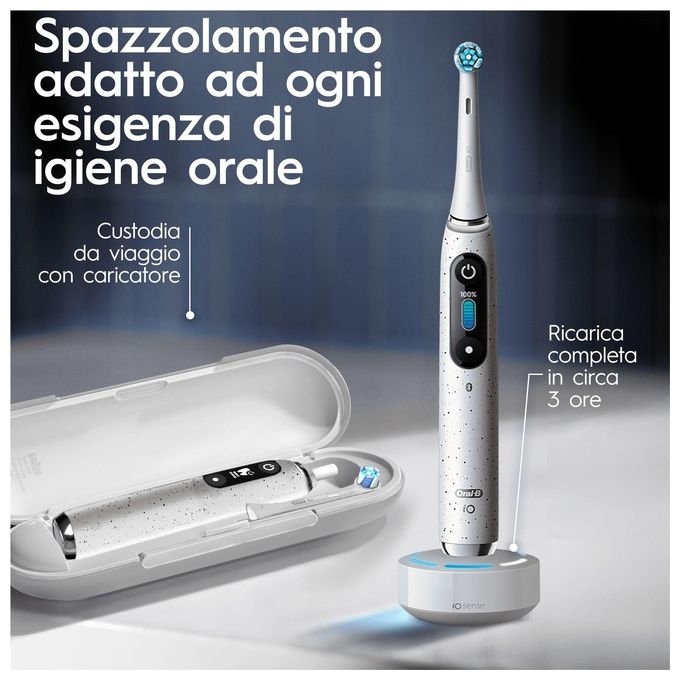 Oral-B 4210201435624 iO 10 Spazzolino elettrico Ricaricabile Tecnologia Magnetica 7 modalita' Timer 2 min autonomia 2 settimane colore Bianco