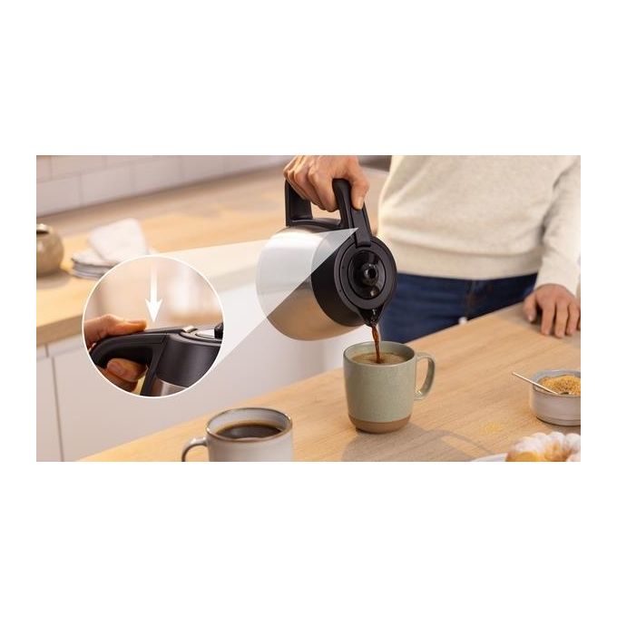 Bosch TKA6M273 MyMoment Macchina da caffe' Termica Capacita' 1,1 L 8-12 Tazze 1000 W Sistema Aroma+ Serbatoio Rimovibile colore Nero