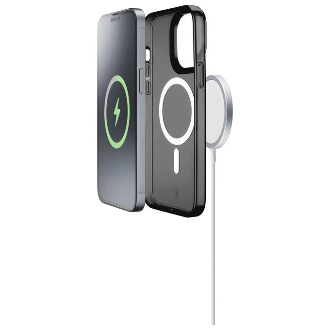 Cellularline GLOSSMAGIPH14PRMK Gloss Mag Custodia Magnetica per Ricarica MagSafe Resistente agli Urti e ai Graffi con Certificazione MilitaryTest colore Nero