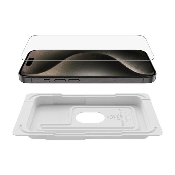 Belkin OVA157HQ ScreenForce UltraGlass 2 Pellicola Proteggischermo iPhone 16 Pro Antibatterico 9H colore Trasparente