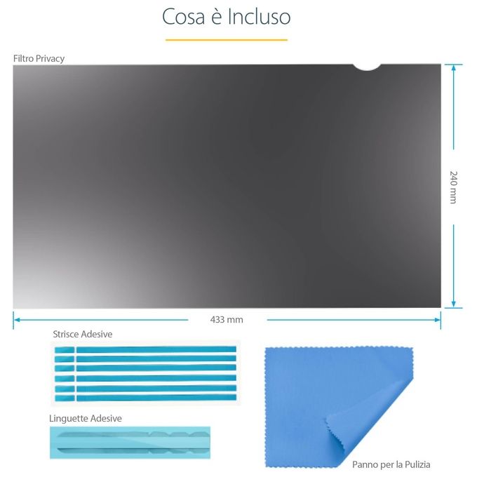 StarTech.com 23669-PRIVACY-SCREEN Filtro privacy per monitor 23.6'' 16:9 riduzione luce blu 51% trasmissione luce 60% angolo visione 30° colore Nero