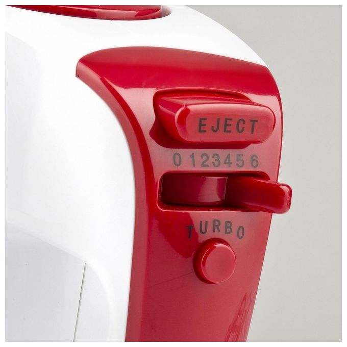 G3 Ferrari G20079 Animadolce Sbattitore manuale 250 W 6 velocita' funzione turbo fruste e torciglioni in acciaio colore Bianco Rosso
