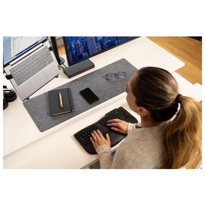 Kensington K75491IT Pro Fit Ergo KB675 EQ Tastiera Wireless Tenkeyless Ricaricabile QWERTY Italiano Compatibile Windows macOS con Connessione Bluetooth 2.4GHz e USB-C colore Nero