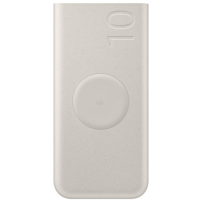 Samsung EB-U2510XUEGEU Power Bank 10000 mAh 25W con Ricarica Wireless e 2 Porte USB-C colore Beige