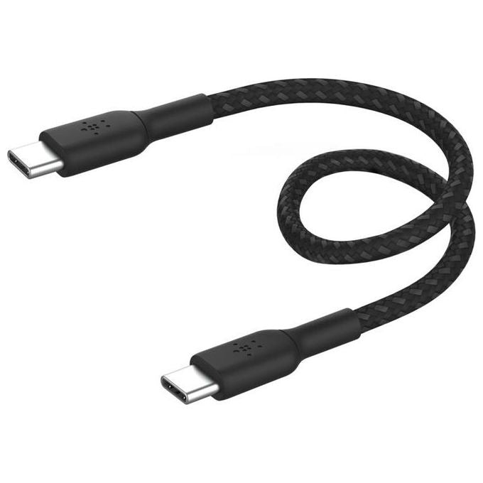 Belkin BoostCharge Cavo Intrecciato da USB-C a USB-C da 0.15 Metri Nero