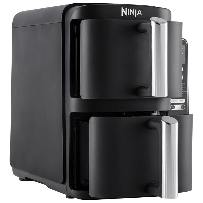 Ninja SL300EU Double Stack Friggitrice ad aria 7.6 L 2470W 6 Funzioni 2 Cestelli 4 Livelli di Cottura colore Nero