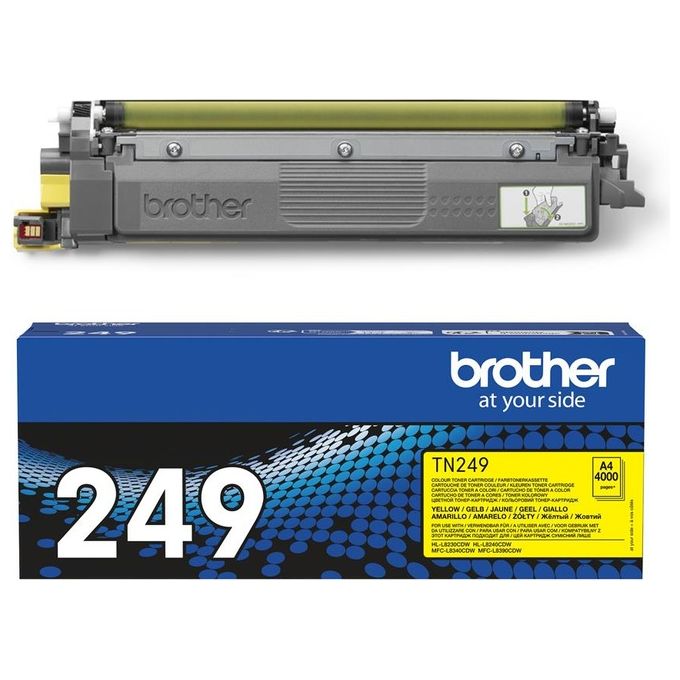 Brother TN249Y Cartuccia Toner Originale Super Alta Capacita' 4000 pagine per Stampanti Laser HL-L8230CDW HL-L8240CDW MFC-L8340CDW MFC-L8390CDW colore Giallo