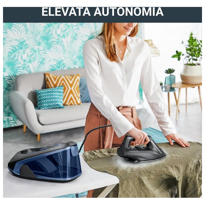 Rowenta VR5121 Easy Steam Ferro da Stiro a Caldaia 2400 W 1,4 L Vapore 230 g-min Anticalcare Modalita' Eco colore Nero Blu