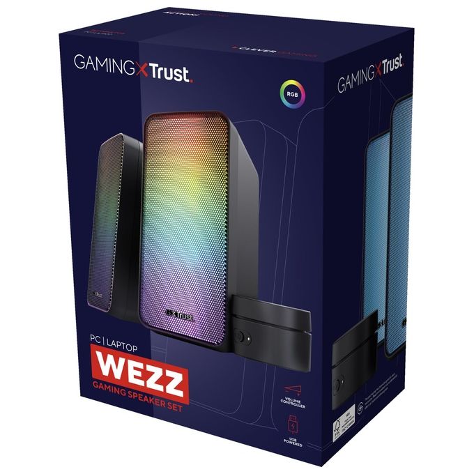 Trust GXT 611 Wezz Casse PC 2.0 Canali Illuminazione RGB 6 W Alimentazione USB colore Nero