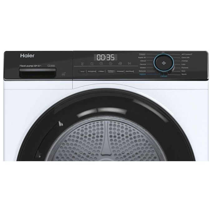 Haier HD100-A2939E-IT I-Pro Serie 3 Asciugatrice Pompa di Calore 10 Kg Classe A++ 15 Programmi Wi-Fi (84.5x59.5x66.5 cm) colore Bianco