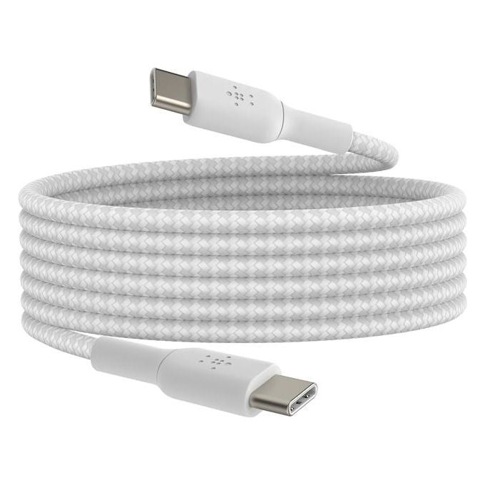 Belkin BoostCharge Cavo Intrecciato da USB-C a USB-C da 2 Metri Bianco