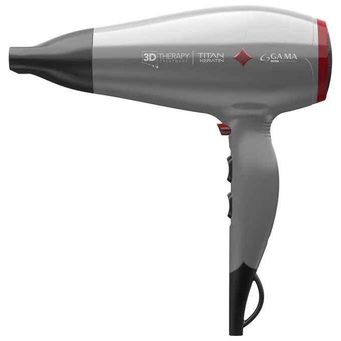 Ga.Ma GH0303 Professional Titan Keratin Diamond 3D Asciugacapelli 2300 Watt 2 velocita' 3 temperature tecnologlia Micro Glitt Grigio