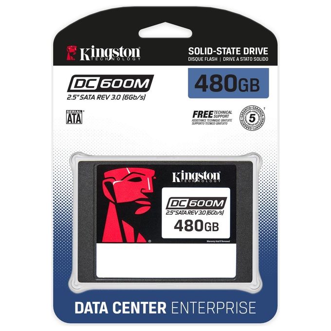 Kingston SEDC600M-480G DC600M SSD Enterprise SATA 2.5'' 480 GB Mixed Use 3D TLC NAND 560 MB-s