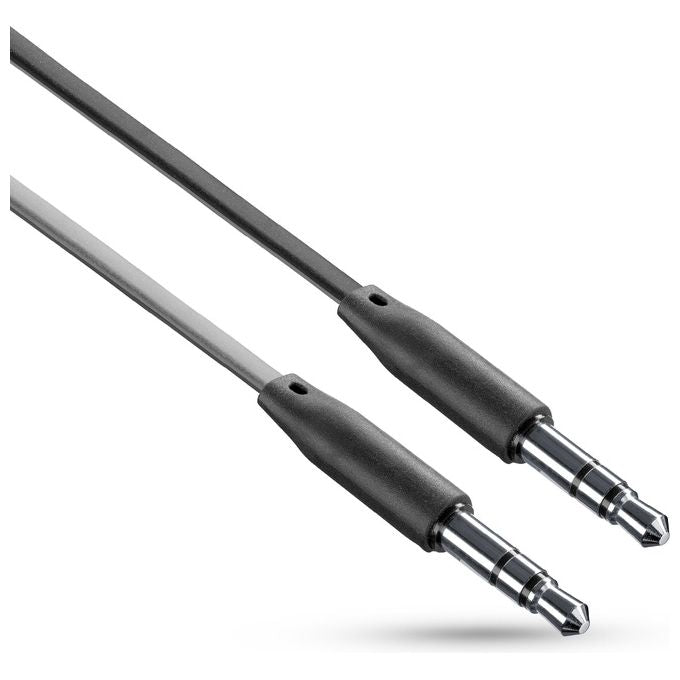 Cellular Line Cavo Aux Audio Maschio - Maschio Jack 3.5 mm Lunghezza cavo 1mt Antigroviglio Nero