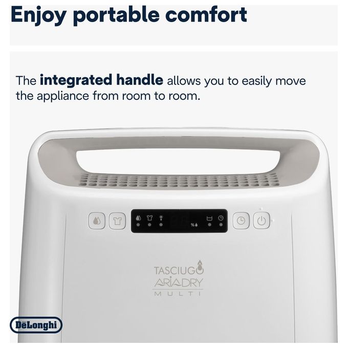 De'Longhi DEXD214RF Tasciugo AriaDry Multi Deumidificatore 14 L-24h Filtrazione 3 Azioni 40 dB 300 W colore Bianco