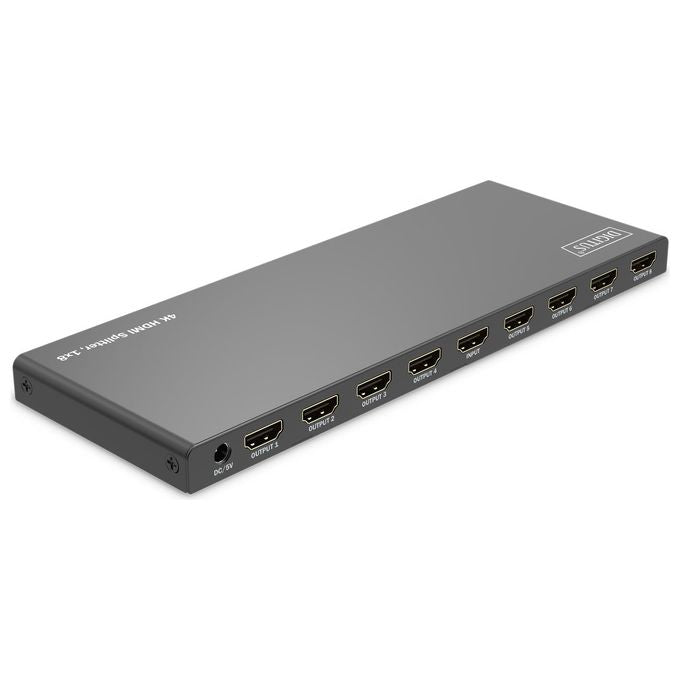 Digitus DS-55338 Splitter HDMI 1x8 UHD 4K-60Hz HDCP 2.2 EDID Switch Downscaler colore Nero