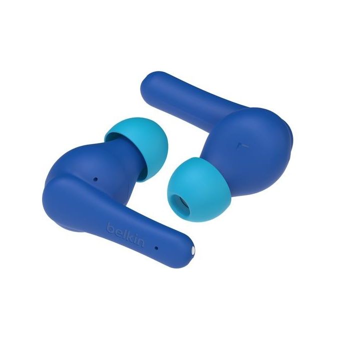 Belkin AUC011btBL SoundForm Nano 2 Auricolari Wireless per Bambini Bluetooth 5.3 Volume Limitato 85 dB IPX5 Resistente all'Acqua 28 Ore di Autonomia con Custodia colore Blu