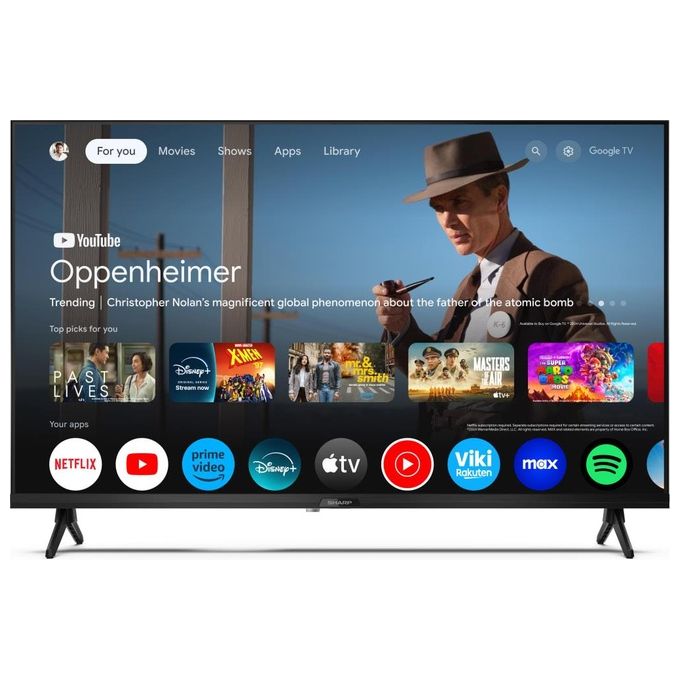 Sharp 32GF2265E Smart TV LED 32'' HD Google TV DVB-T2 Wi-Fi Bluetooth HDR10 colore Nero