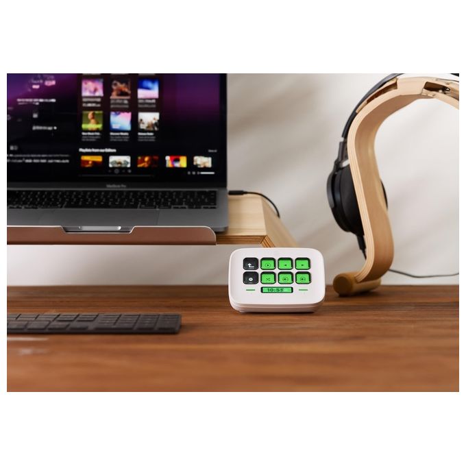 Elgato 10GBJ9901 Stream Deck Neo Tastiera controller con 8 tasti LCD personalizzabili e 2 Touch Points colore Bianco
