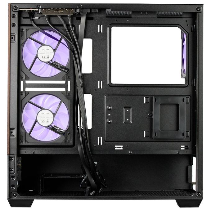 Cooler Master E690-KHNN-S00 Elite 690 Wood Case Midi Tower ATX con Pannello Frontale in Legno Naturale e Vetro Temperato Panoramico a 270° 3 Ventole ARGB Preinstallate USB 3.2 Gen2x2 Type-C colore Nero