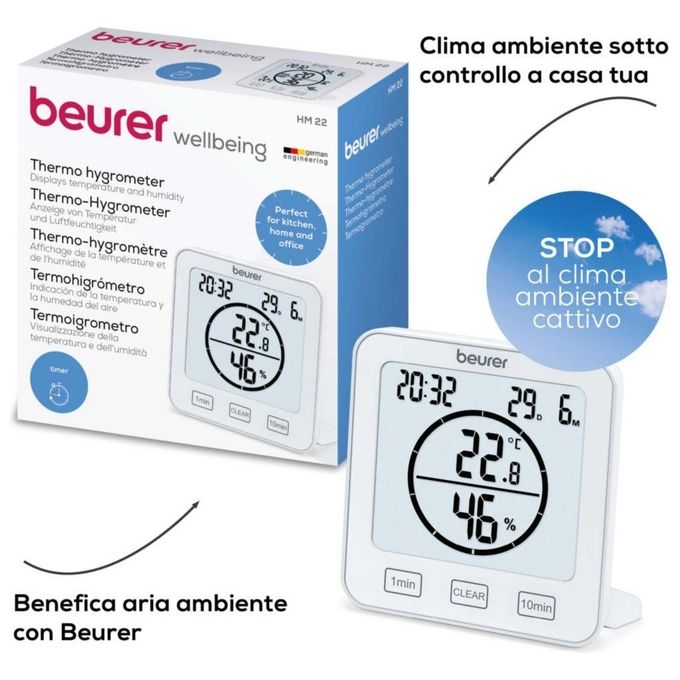 Beurer HM 22 Termoigrometro con Funzione Timer
