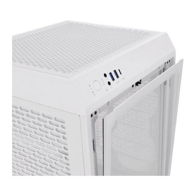 Thermaltake CA-1X9-00S6WN-00 The Tower 200 Case PC Mini Tower Mini-ITX con Pannello in Vetro Temperato e Supporto GPU fino a 38 cm colore Bianco