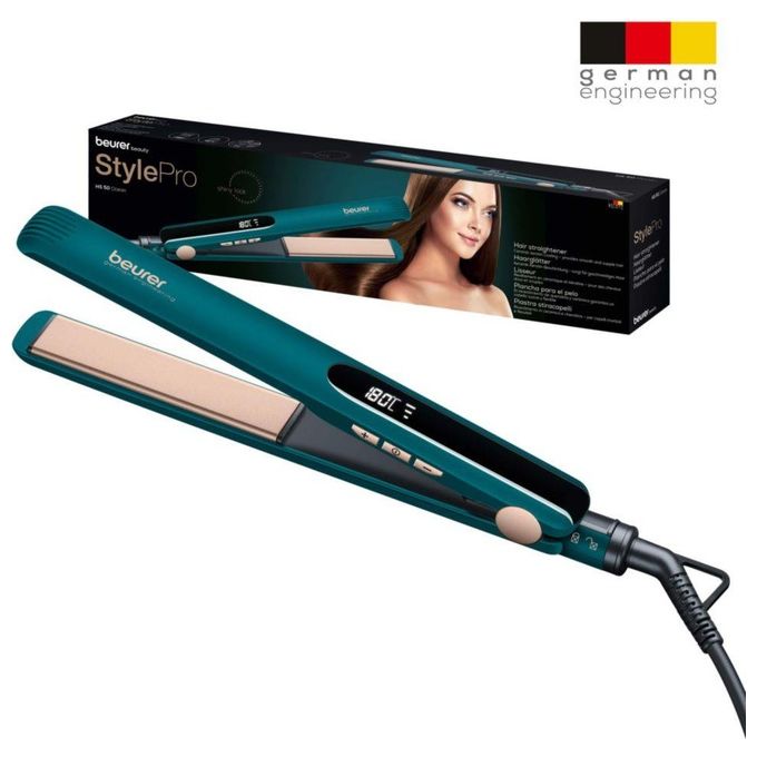 Beurer 59400 HS50 Ocean Piastra per capelli ceramica cheratina 11 livelli 120-220°C display LED spegnimento automatico colore Blu Petrolio