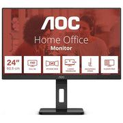 AOC 24E3QAF E3 Monitor PC 23.8'' IPS Full HD 1920x1080 75Hz 4ms Flicker-Free Pivot Regolazione Altezza colore Nero