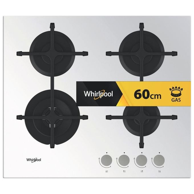 Whirlpool GOA 6423-WH Piano Cottura a Gas 4 Zone Griglie in Ghisa 60 cm Bianco
