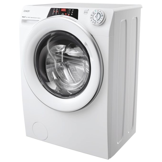 Candy RapidÓ RO41274DWMST-1-S, Lavatrice Slim Carica Frontale, 7 Kg, 1200 Giri, Classe A, Bianco