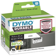DYMO Etichette lw Durable Mutliuso  57x32 mm - Bianco - Permanente - 800 Etichette x 1 Rotolo i