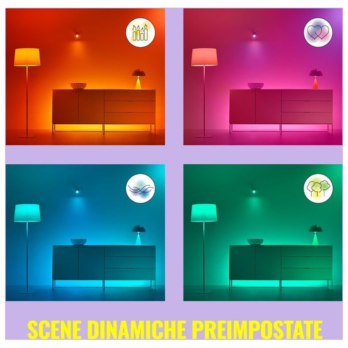 Philips WiZ Striscia LED LightStrip Dimmerabile Luce Bianca o Colorata