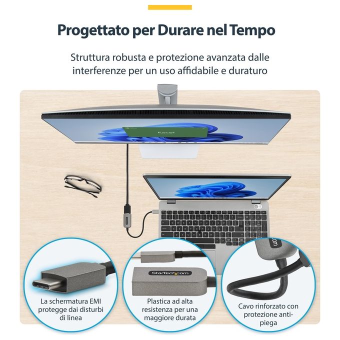 StarTech.com Adattatore Usb-C a Hdmi Convertitore da Usb Tipo C a Hdmi 2.1 4k 60hz Hdr10
